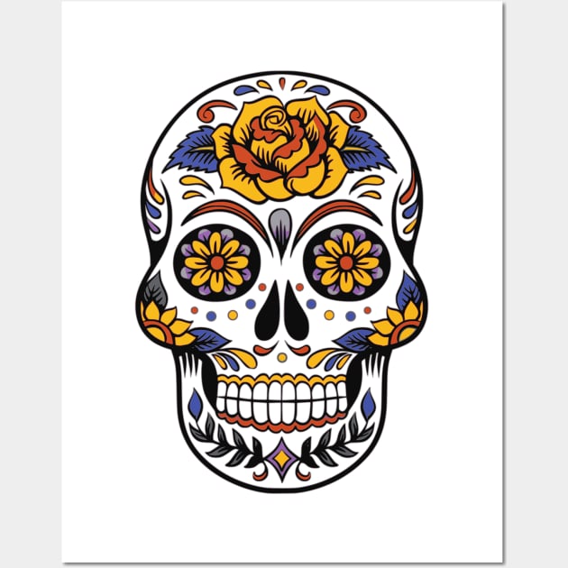 Awesome Skull  Death Mexican Muertos Halloween Gift Idea Wall Art by MIRgallery